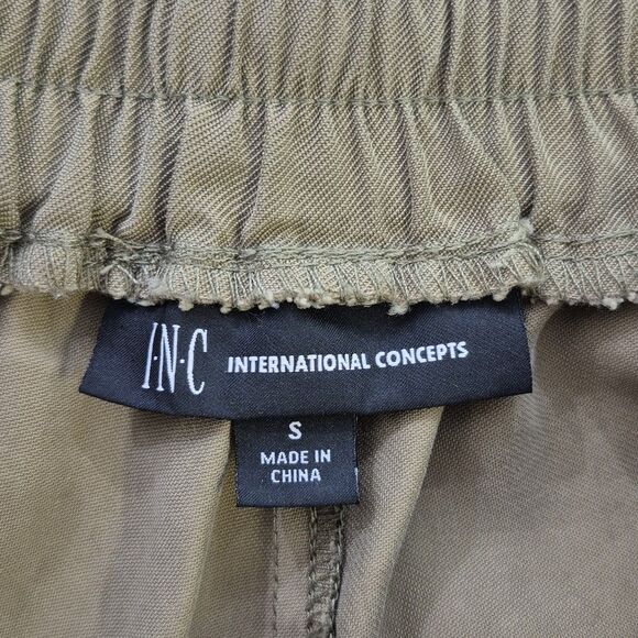 INC Women's Olive Green Jogger Pants Cargo Pockets Elastic Waist Cuffs Sz Small - Picture 4 of 7